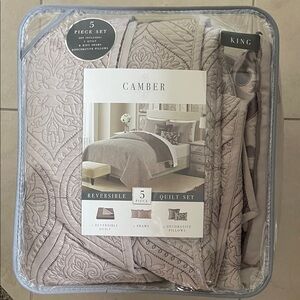 Reversible Quilt Set - King, Taupe